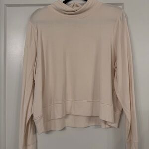Cream Athleta Turtleneck Top